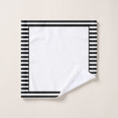 Bande décorative moderne noire et blanche (Gant de toilette)