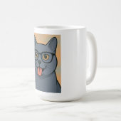 bande dessinée, bleu russe, tasse de chat (Devant droit)