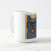 bande dessinée, bleu russe, tasse de chat (Devant gauche)