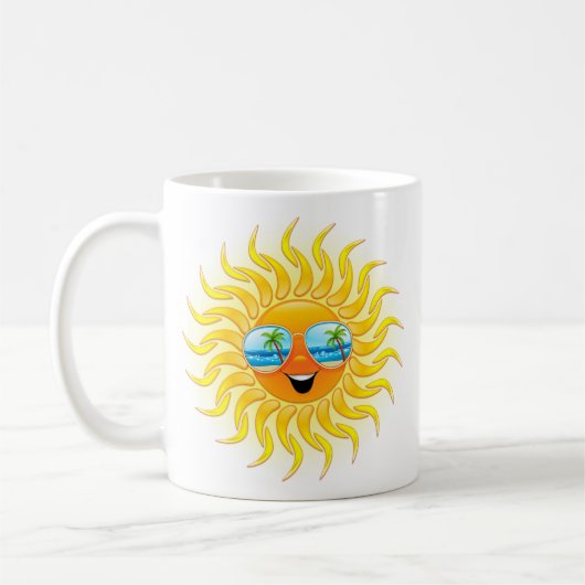 Bande dessinée de Sun d'été avec la tasse de (Gauche)