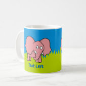 Bande dessinée d'éléphant rose tasse à café (Devant gauche)