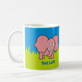 Bande dessinée d'éléphant rose tasse à café (Gauche)