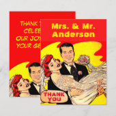 Bande dessinée mariage couple merci Carte postale (Devant / Derrière)