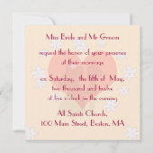 Bande dessinée mignonne de couples de faire-part (Dos)