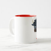 Bande dessinée mignonne Taureau et tasse rouge de (Devant gauche)