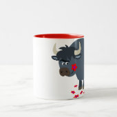 Bande dessinée mignonne Taureau et tasse rouge de (Centre)