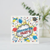 Bande dessinée Pop Art Graduation Party Invitation (Debout devant)