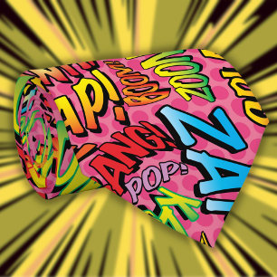 Bande dessinée Pop Art SONS Superhero Cravates