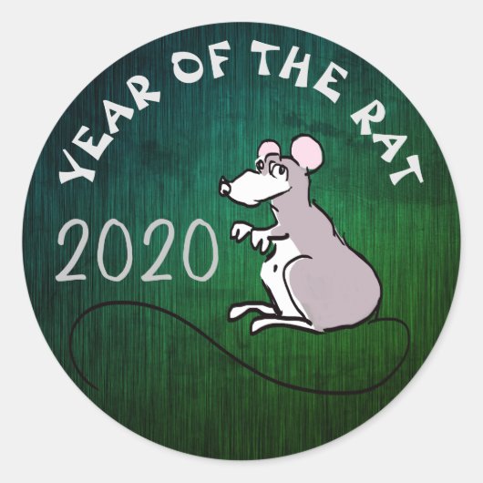 Bande dessinée Sticker rond Rat Chinois 2020 (Devant)