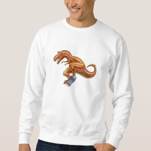 Bande dessinée T-rex de sweatshirt avec la planche (Devant)