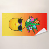 Bande dessinée tropicale d'ananas avec des nuances (Serviette de bain)