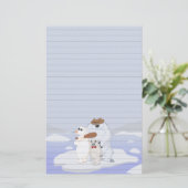 Bande d'ours blanc sur la papeterie de glace (Debout devant)