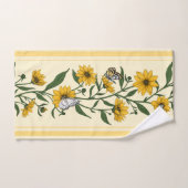 Bande florale Sunroot sur blanc cassé (Serviette à main)