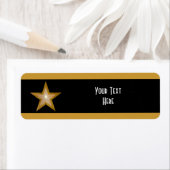 Bande Gold Star 'Your Text' étiquette blanc noir (En situation)