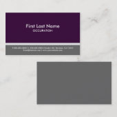 Bande gris foncé violet gris cartes de visite pers (Devant / Derrière)