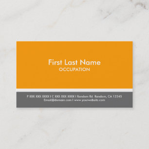 Bande gris orange jaune cartes de visite personnal