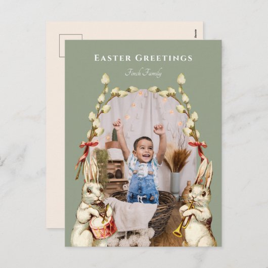 Bande Marching Bonne Carte postale Photo de Pâques (Devant / Derrière)