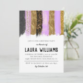 Bande métallique Or & Lavande Invitation Anniversa (Debout devant)