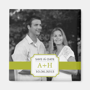 Bande Moderne Sauvegardez Le Magnet De Date (Lime)