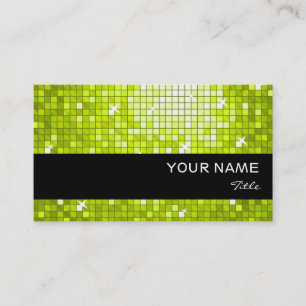 Bande noire carte de visite Disco Tiles Lime