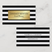 Bande noire et blanche et Carte de visite or (Devant / Derrière)