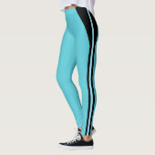 Bande noire sur Leggings Turquoise (Gauche)