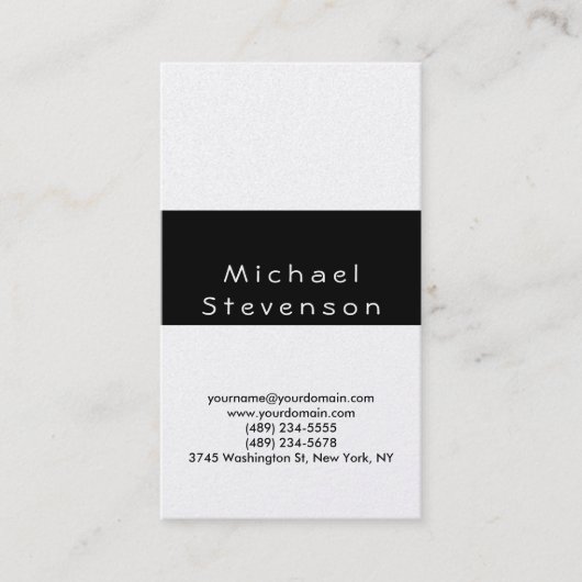 Bande noire tendance Simple Carte de visite simple (Devant)