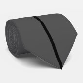 Bande noire unique sur Cravate gris foncé (Roulé)