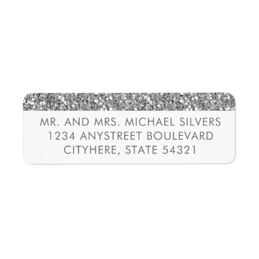 Bande Parties scintillant Argent Moderne Étiquette (Devant)