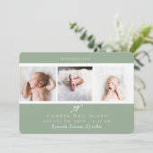 Bande photo de coeur mignon Sage Faire-part de nai (Debout devant)