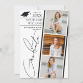 Bande photo moderne Faire-part de graduation blanc (Devant)