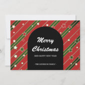 Bande photo rouge vert | Carte de Noël (Devant)