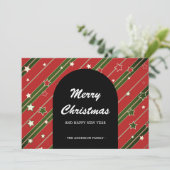 Bande photo rouge vert | Carte de Noël (Debout devant)