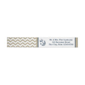 Bande Pour Adresse Ancre Marine Bleu et Burlap Zigzag (Individual)