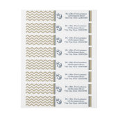 Bande Pour Adresse Ancre Marine Bleu et Burlap Zigzag (Feuille)