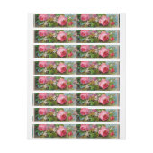 BANDE POUR ADRESSE ANGE ROMANTIQUE RASSEMBLANT ROSES ET FLEURS ROSES  (Feuille)