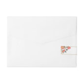 Bande Pour Adresse Aquarelles Fleurs colorées Cadre Mariage (Dos)