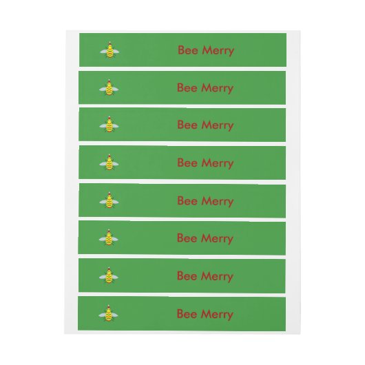 Bande Pour Adresse Bee de Noël mignonne (Feuille)