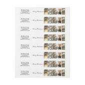 Bande Pour Adresse Black Collage Christmas, White and Gold (Feuille)