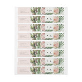 BANDE POUR ADRESSE BOHO PINK FLORAL CACTI FOLIAGE MARIAGE DE COULEUR (Feuille)