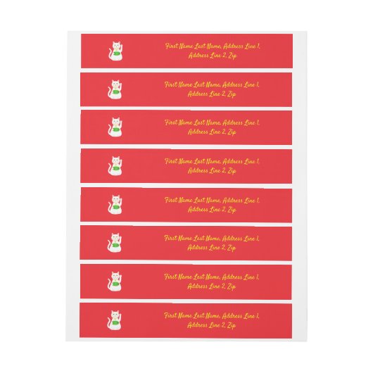 Bande Pour Adresse Chat Oriental Lucky Personnalisé (Feuille)