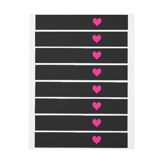 Bande Pour Adresse Coeur rose profond mignon (Feuille)