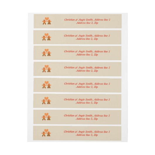 Bande Pour Adresse Cume Noël Gingerbread Couple Custom (Feuille)