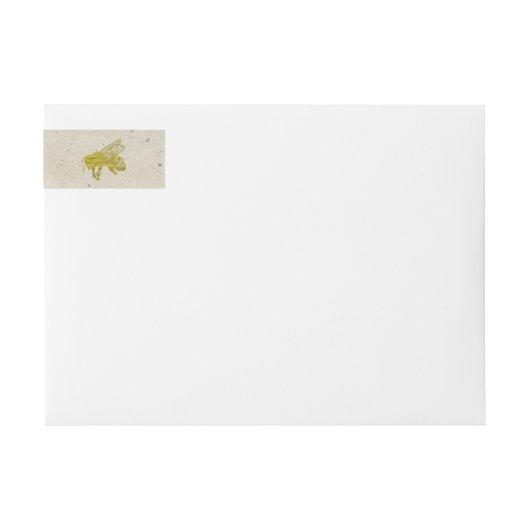 Bande Pour Adresse De Retour Abeille d'impression typographique (Devant)