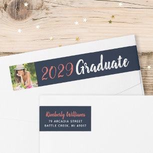 Bande Pour Adresse De Retour Adresse de retour de la graduation photo personnal