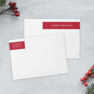 Bande Pour Adresse De Retour Adresse de retour de Noël rouge minimaliste