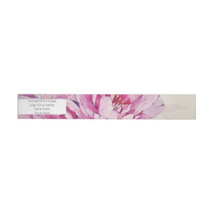 Bande Pour Adresse De Retour Adresse de retour de pivoine rose botanique modern