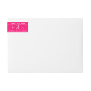 Bande Pour Adresse De Retour Adresse de retour moderne "Hello" Magenta & White