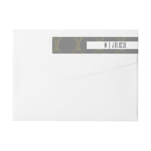 Bande Pour Adresse De Retour Anneaux de Faux Feuilles Noir et Or Logo de Mariag