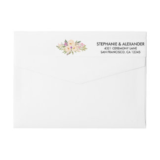 Bande Pour Adresse De Retour Aquarelle Bouquet d'ivoire Anémones